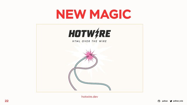 palkan_tula
palkan
NEW MAGIC
hotwire.dev
22
