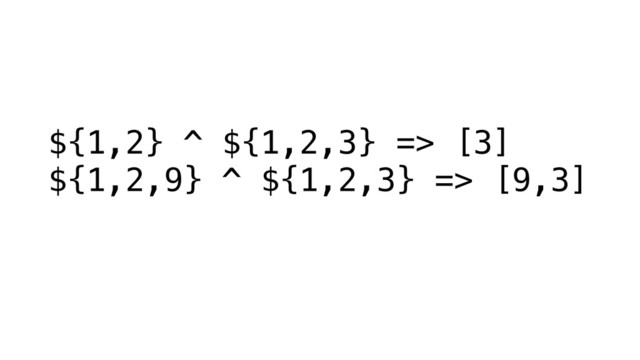 ${1,2} ^ ${1,2,3} => [3]
${1,2,9} ^ ${1,2,3} => [9,3]

