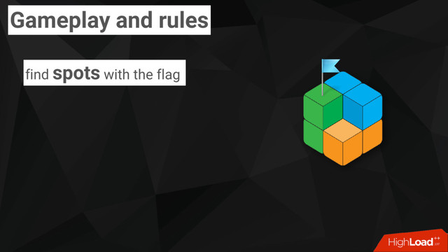 Gameplay and rules
find spots with the flag
