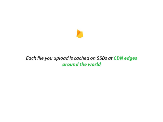 Each file you upload is cached on SSDs at CDN edges
around the world

