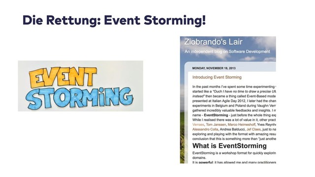Die Rettung: Event Storming!
