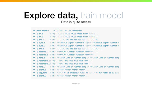 tamaszilagyi.com
Explore data, train model
Data is quite messy
