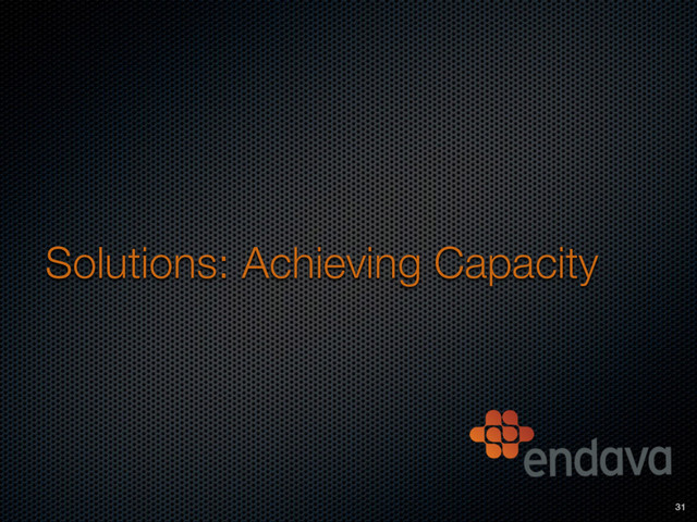 Solutions: Achieving Capacity
31
