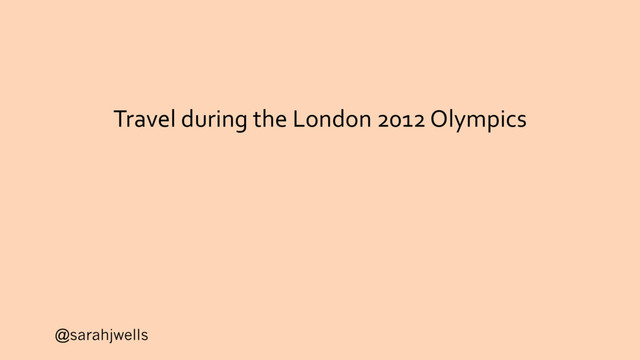 @sarahjwells
Travel during the London 2012 Olympics
