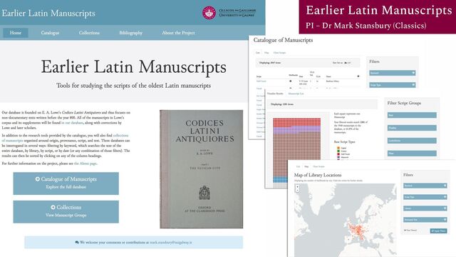 Earlier Latin Manuscripts
PI – Dr Mark Stansbury (Classics)
