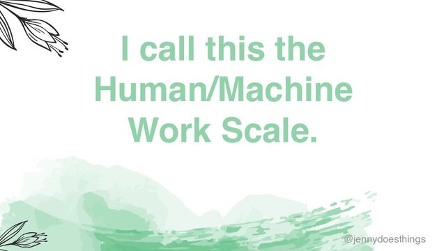 I call this the
Human/Machine
Work Scale.
@jennydoesthings
