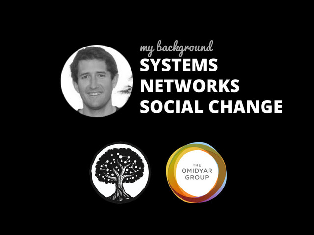 my background
SYSTEMS
NETWORKS
SOCIAL CHANGE
