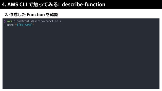 4. AWS CLI : describe-function
2. Function
