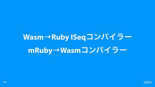 

Wasm→Ruby ISeqίϯύΠϥʔ
mRuby→WasmίϯύΠϥʔ
