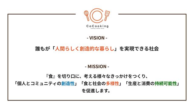 人
食 口
人 食 生
- VISION -
- MISSION -
