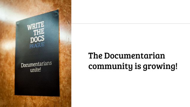 The Documentarian
community is growing!
