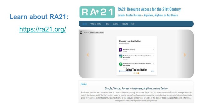 Learn about RA21:
https://ra21.org/
