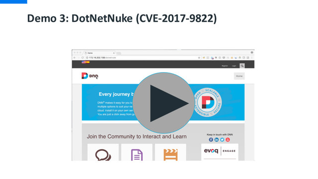 Demo 3: DotNetNuke (CVE-2017-9822)
