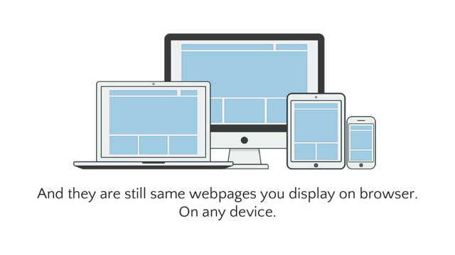 And they are still same webpages you display on browser.
On any device.

