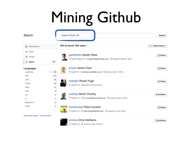 Mining Github
