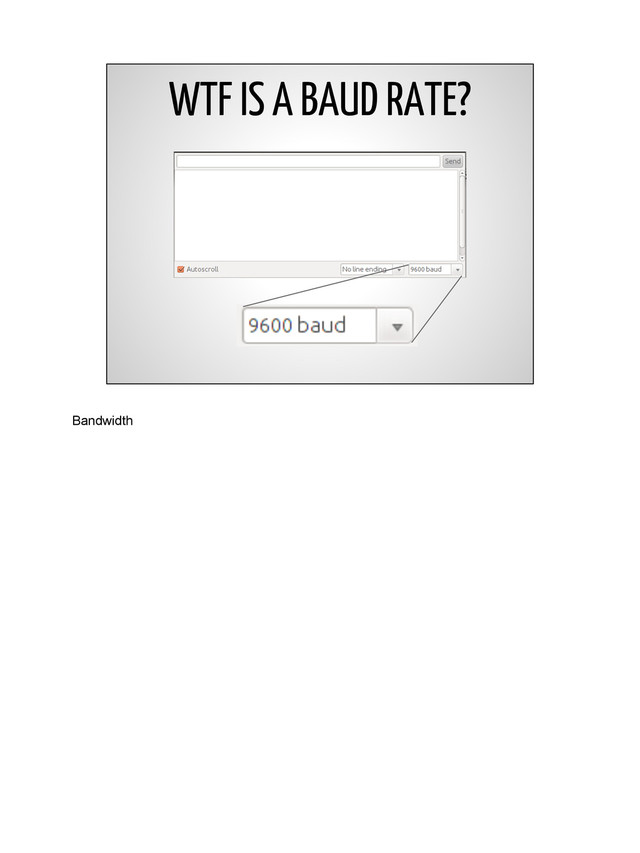 WTF IS A BAUD RATE?
Bandwidth
