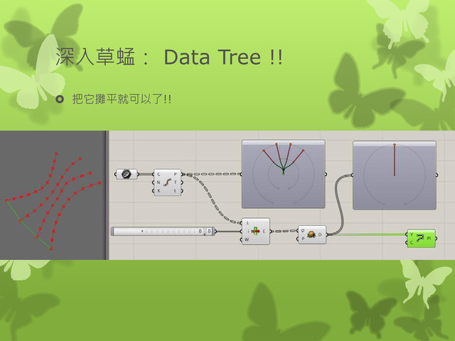 深入草蜢： Data Tree !!
 把它攤平就可以了!!
