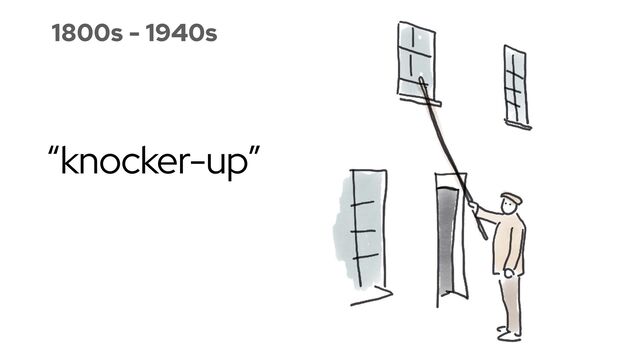 human alarm clock
“knocker-up”
1800s - 1940s
