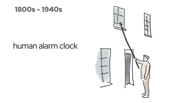 human alarm clock
1800s - 1940s
