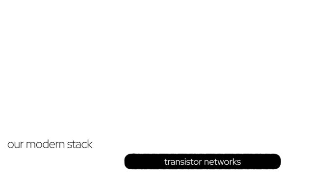 transistor networks
our modern stack
