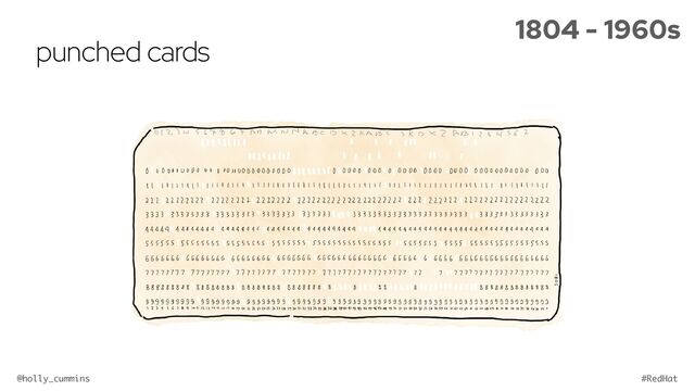 @holly_cummins #RedHat
punched cards
1804 - 1960s
