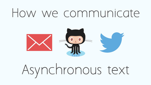 How we communicate
Asynchronous text
