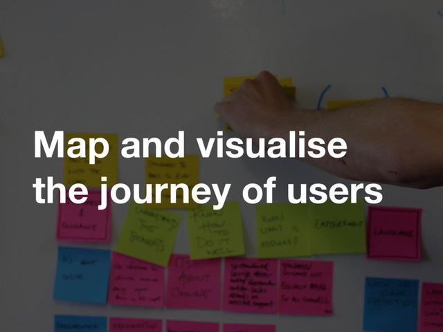 Map and visualise
the journey of users
