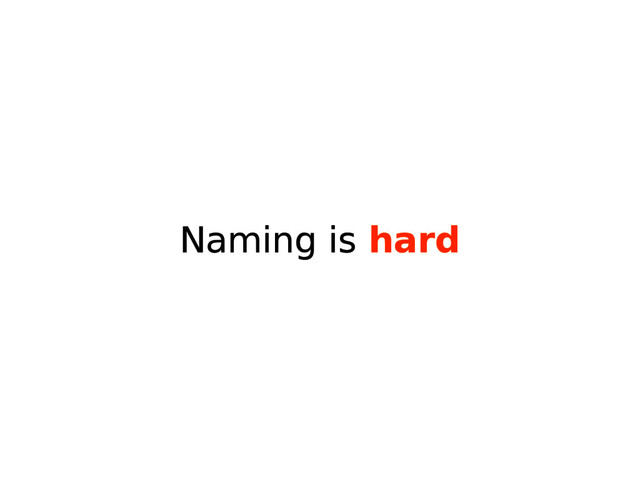 Naming is hard
