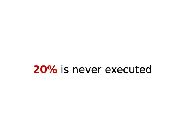 20% is never executed
