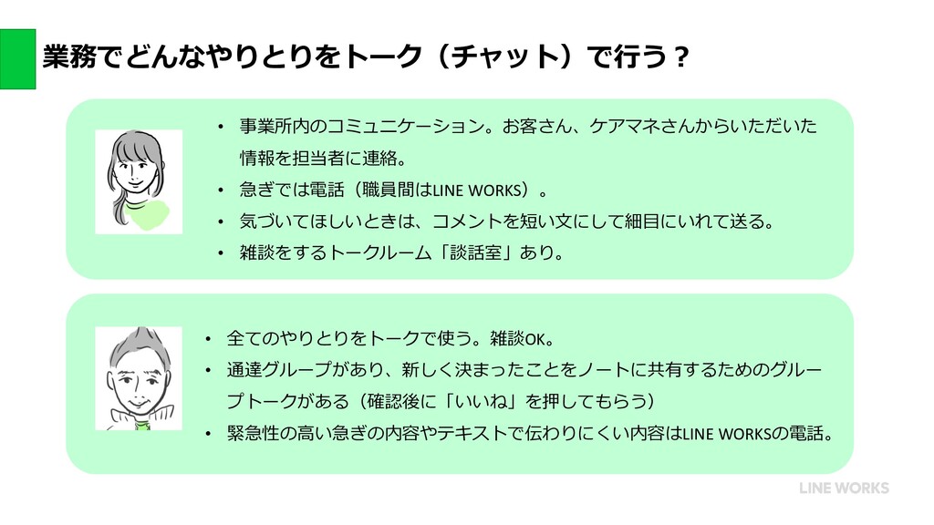 Lwug Line Worksユーザー直伝 ビジネスチャットのコミュニケーションを円滑にするコツ Speaker Deck