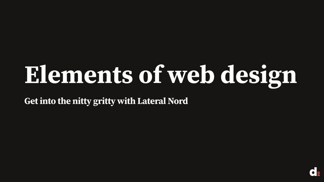 Elements of web design