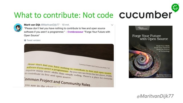 What to contribute: Not code
@MaritvanDijk77
