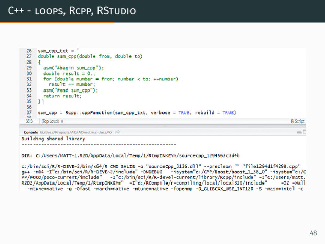 C++ - loops, Rcpp, RStudio
48
