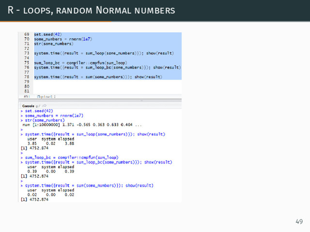 R - loops, random Normal numbers
49
