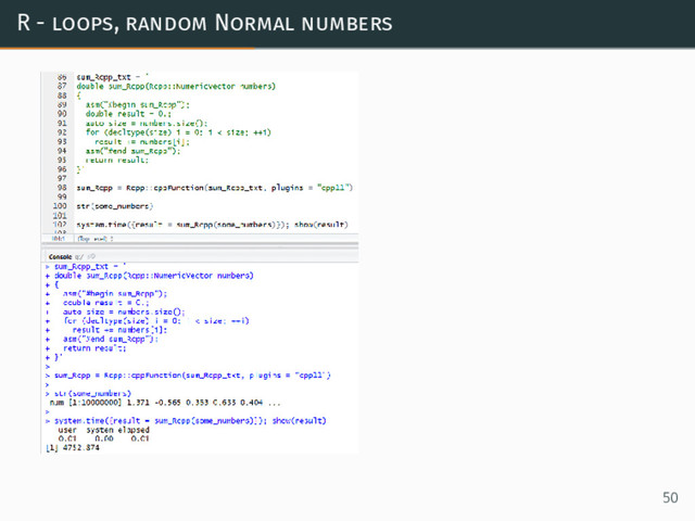 R - loops, random Normal numbers
50
