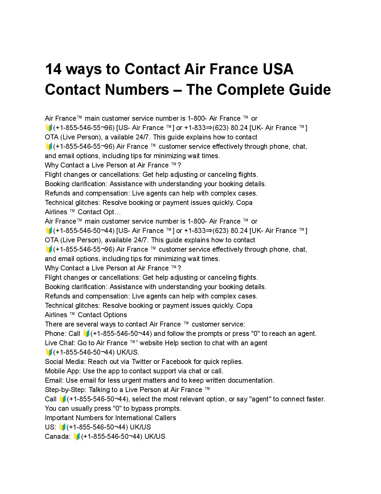 Air France®️ USA Contact Numbers: Complete 2025 Support Guide - Speaker Deck