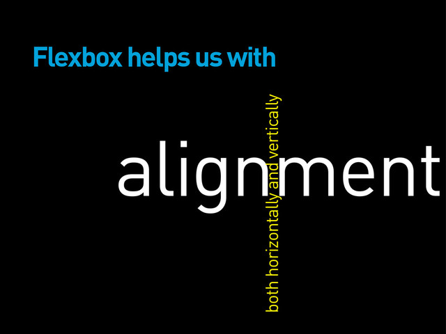 alignment
Flexbox helps us with
both horizontally and vertically
