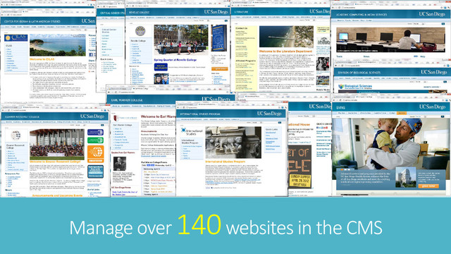 Manage over 140websites in the CMS
