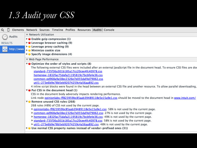 1.3 Audit your CSS
