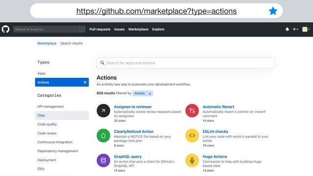 https://github.com/marketplace?type=actions
