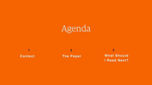 The Paper
2
What Should
I Read Next?
3
Context
1
Agenda
