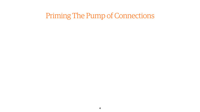 4
Priming The Pump of Connections
