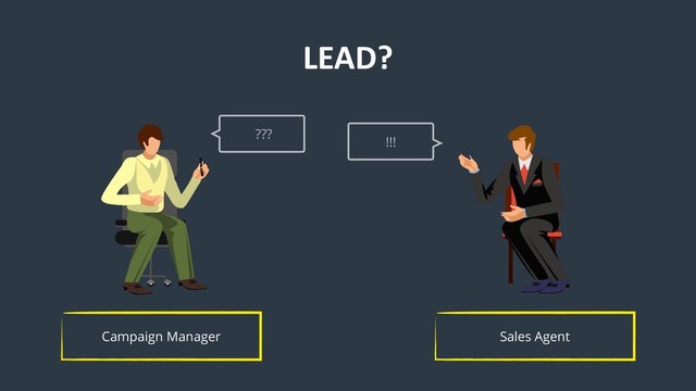 Sales Agent
Campaign Manager
???
!!!
LEAD?
