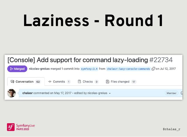 Laziness - Round 1
@chalas_r
