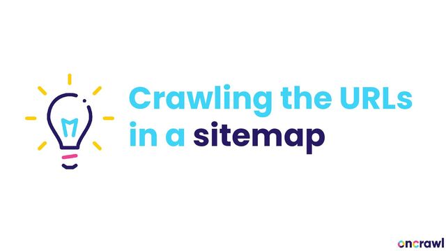Crawling the URLs
in a sitemap
