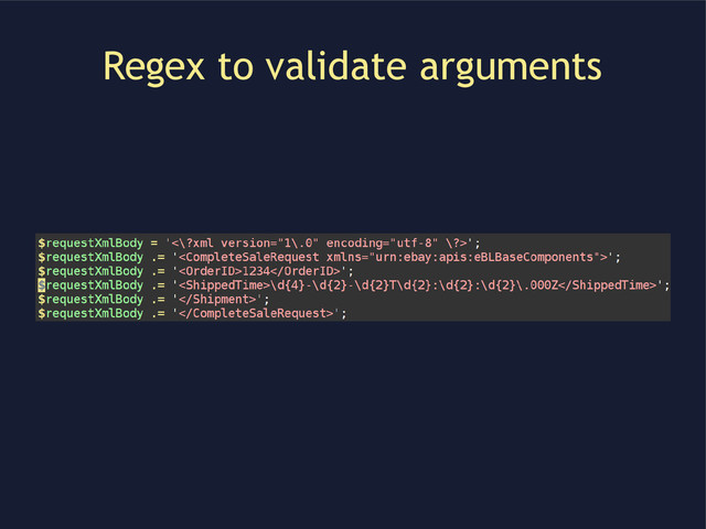 Regex to validate arguments
