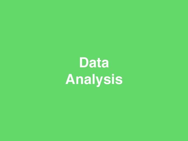 Data
Analysis
