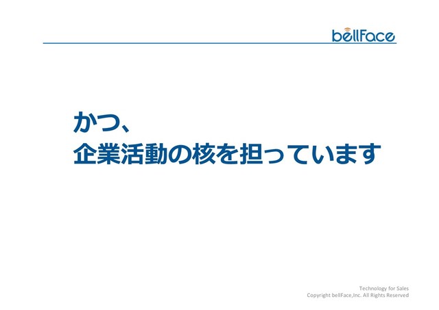 Technology for Sales
Copyright bellFace,Inc. All Rights Reserved


 
