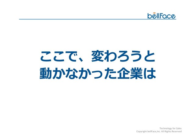 Technology for Sales
Copyright bellFace,Inc. All Rights Reserved

 

