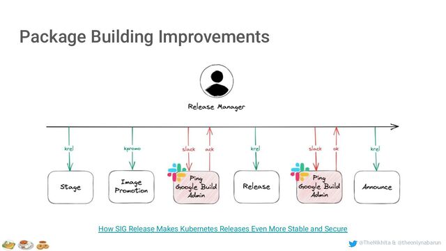 @TheNikhita & @theonlynabarun
Package Building Improvements
How SIG Release Makes Kubernetes Releases Even More Stable and Secure
